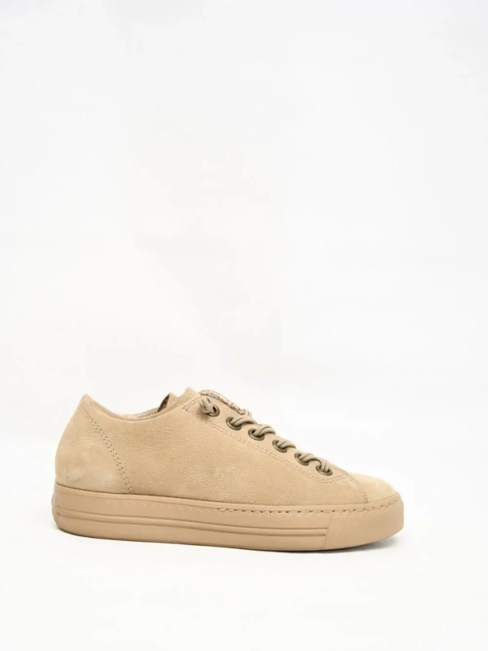 $420 PAUL GREEN HADLEY SNEAKERS SHOES SOFT NUBUCK BISCUIT TAN 6 US (TF17)
